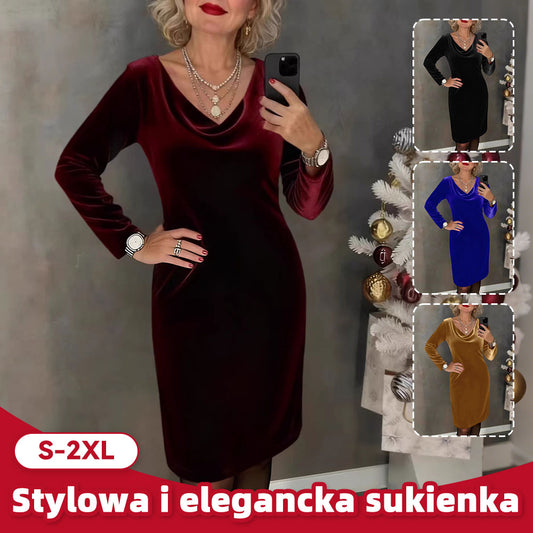 ✨ Sukienka welurowa 2026 | Długie rękawy | Seksowny i Elegancki Styl ✨