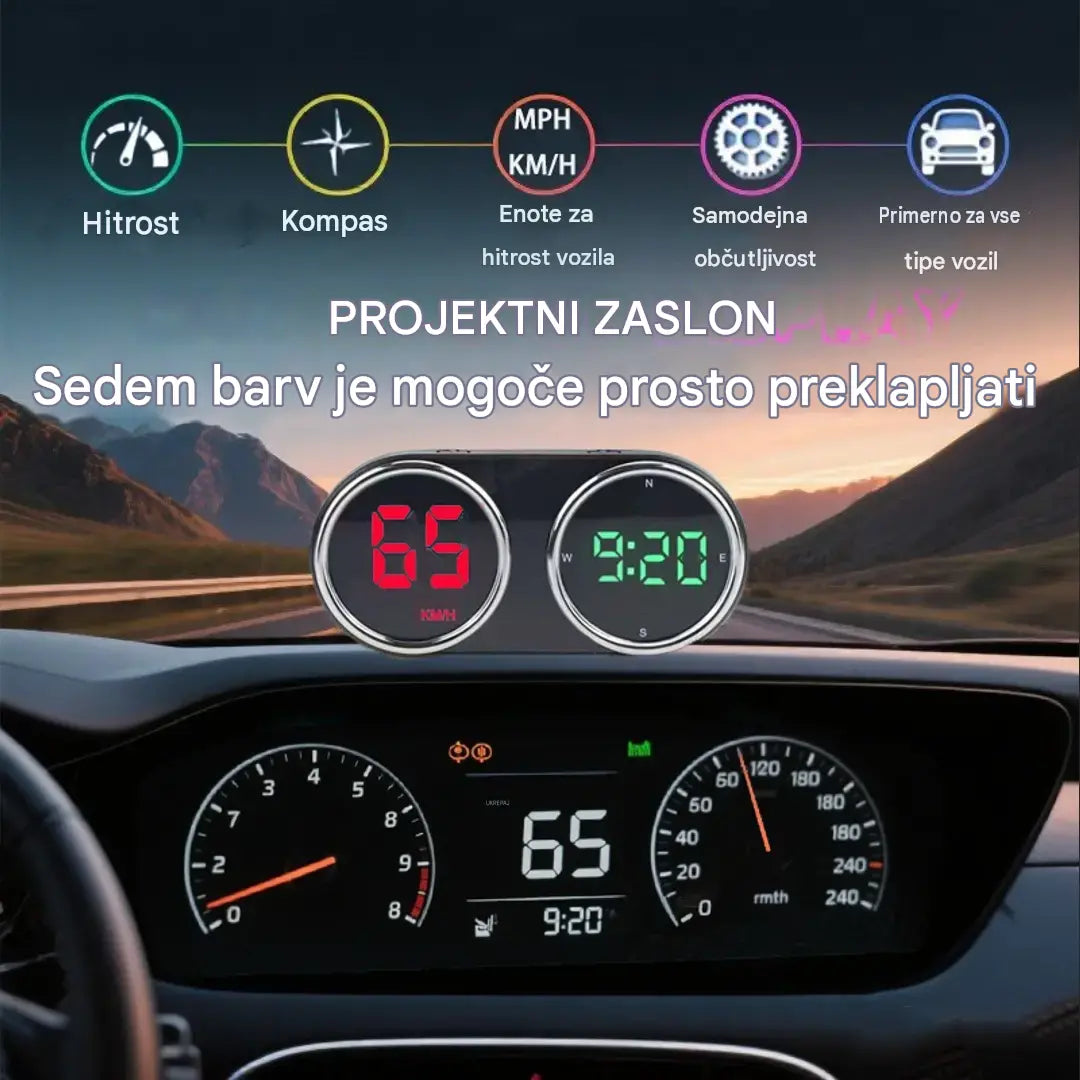【Švicarska vojaška GPS navigacija "Izogibanje kazni"】Nov GPS merilnik hitrosti in vrtljajev z zaslonom HUD【1 kos za 26 evrov【USB vmesnik】