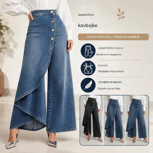 ❤️‍🔥✨【S–3XL】Ženske kavbojke z visokim pasom in širokimi hlačnicami, širok kroj, eleganten dizajn