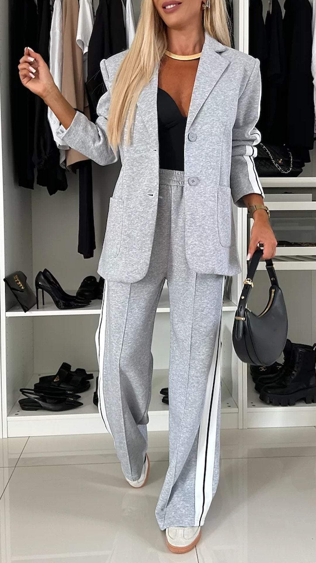 【Nowość w sprzedaży, damski komplet】Komplet garniturowy casual z klapami🍂