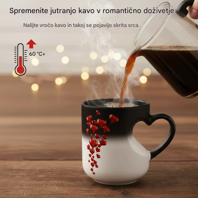 ⏰Valentinova keramična skodelica v obliki srca, ki spreminja barvo💝✨