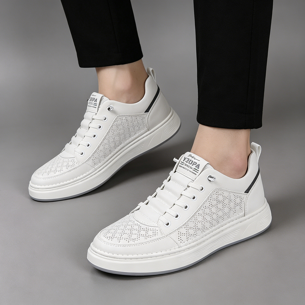 【39-44】Męskie oddychające skórzane buty biznesowe casual na rok 2026