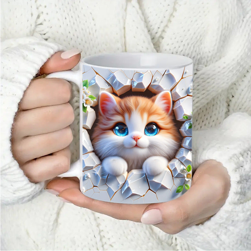 🎁Kreatywny kubek do kawy z kotem, doskonały prezent
