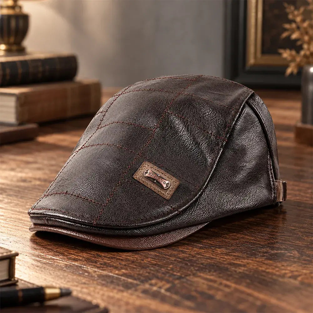 24 EUR za kos 🧢🔥 Nova, visokokakovostna usnjena baretka v retro slogu za jesen in zimo