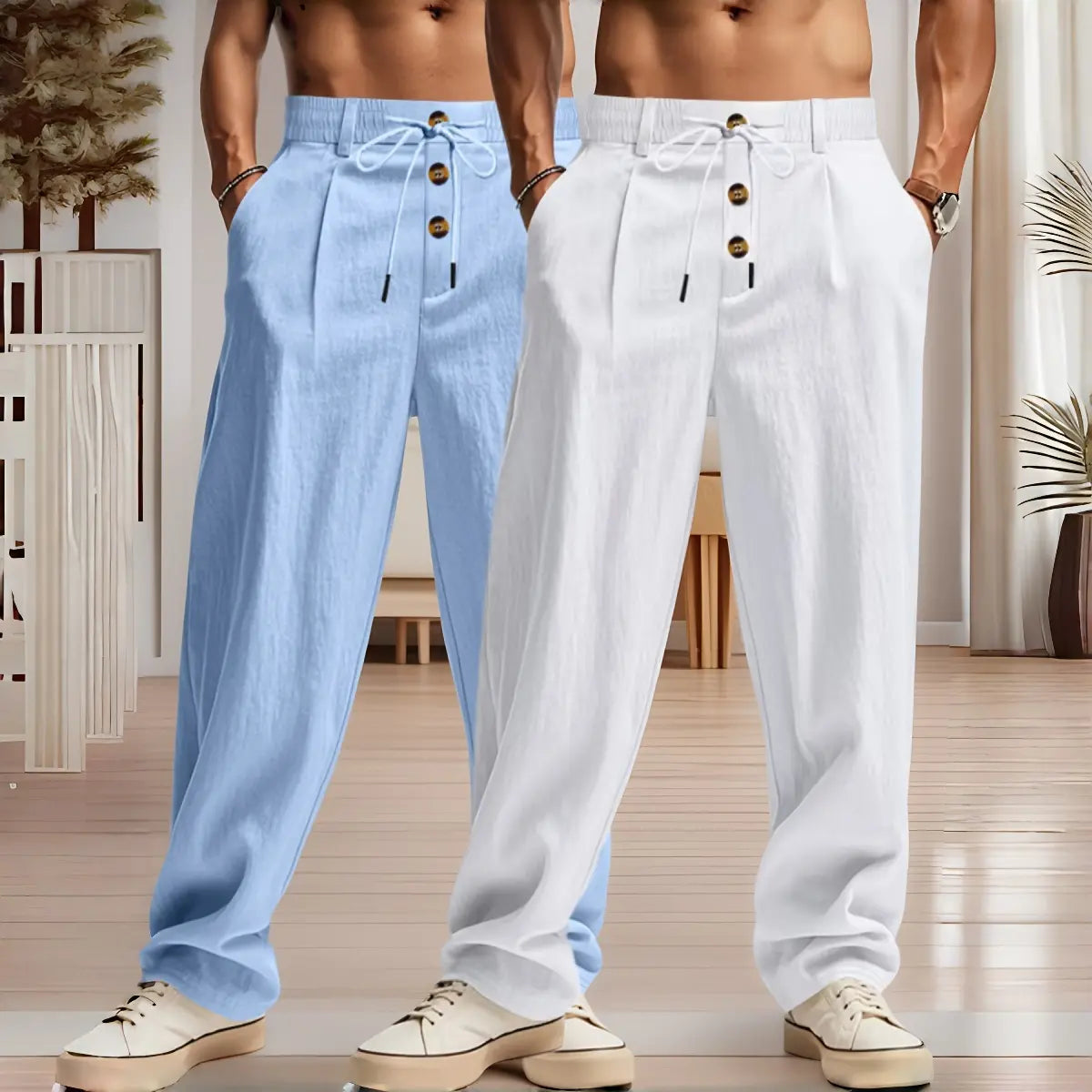 👖👖¡Oferta por tiempo limitado! Pantalones caseros de hombre de alta calidad. Corte entallado y recto, transpirables y cómodos.