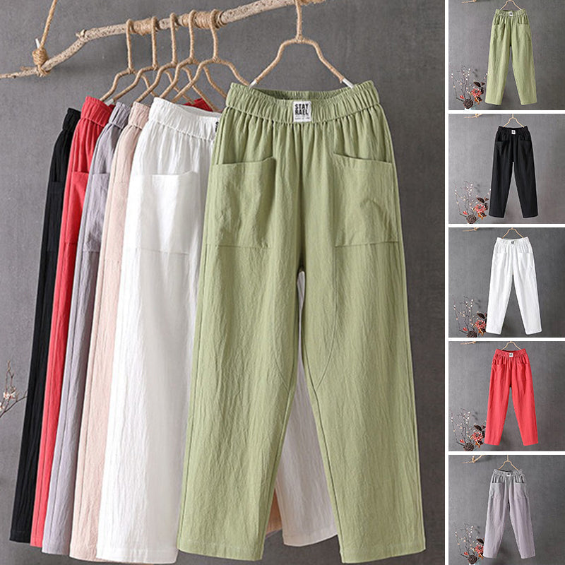 🌿🌈【M-4XL】2026 Wiosna Nowe Damskie Spodnie Szerokie Nogawki Wygodne Spodnie Casualowe