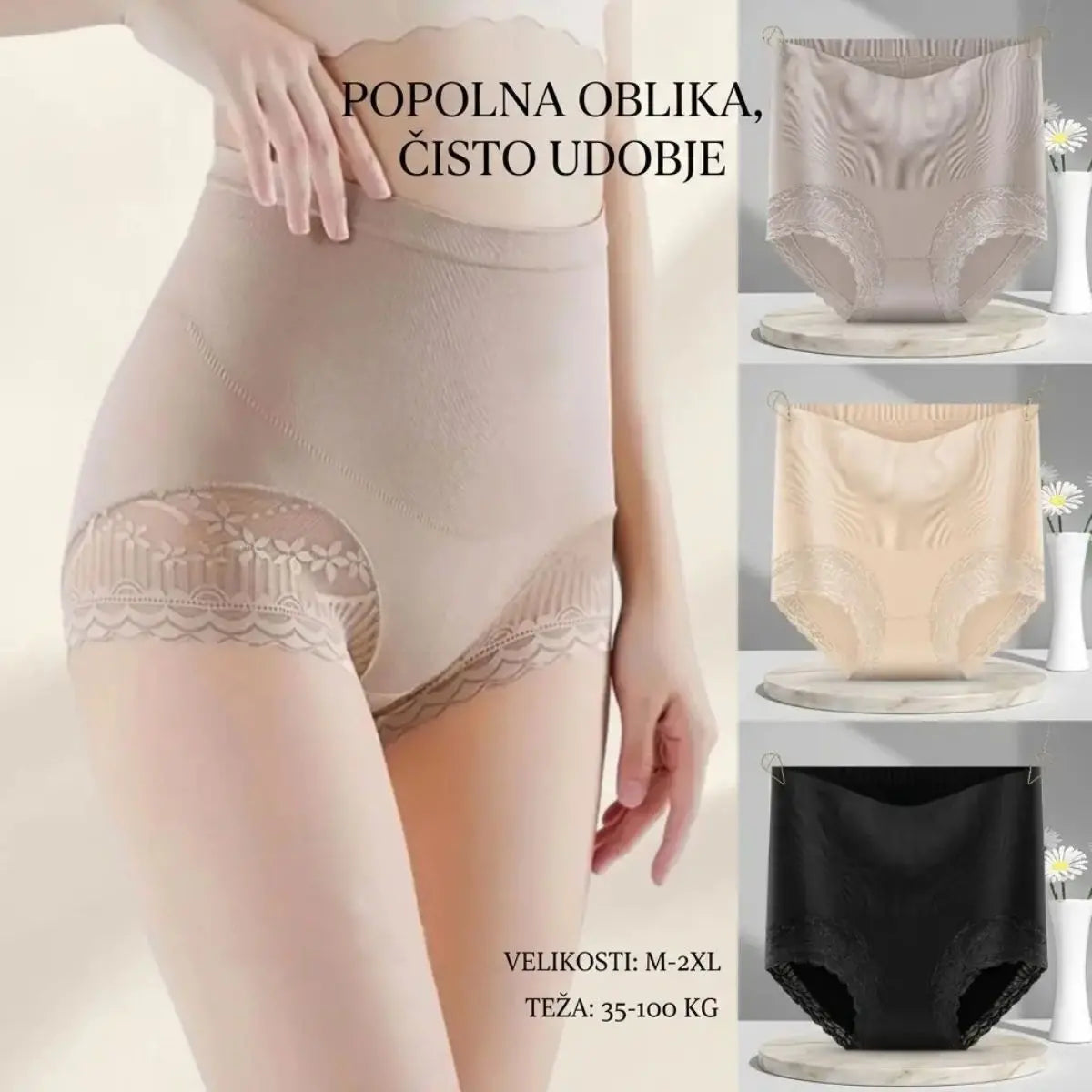 💖🌸【Plačilo ob dostavi】✨【3 kosov】Nove visoko elastične udobne antibakterijske hlačke za hujšanje【35-100 kg】