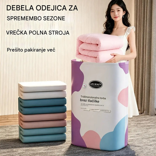 🧳 5 kosov za samo 25 € 💨 Velike, prilagodljive vakuumske vreče za shranjevanje: ne potrebujejo črpalke, so neprepustne za zrak ter idealne za prihranek prostora v kovčku in doma ✈️