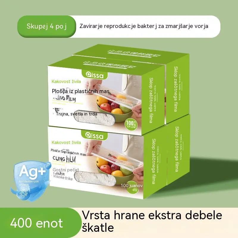 Zelo debele, pakiranje 4 škatel (400 kosov) – 26 € – Antibakterijske elastične prevleke za živila; vrečke za živila za enkratno uporabo, primerne za kuhinjo ali hladilnik.