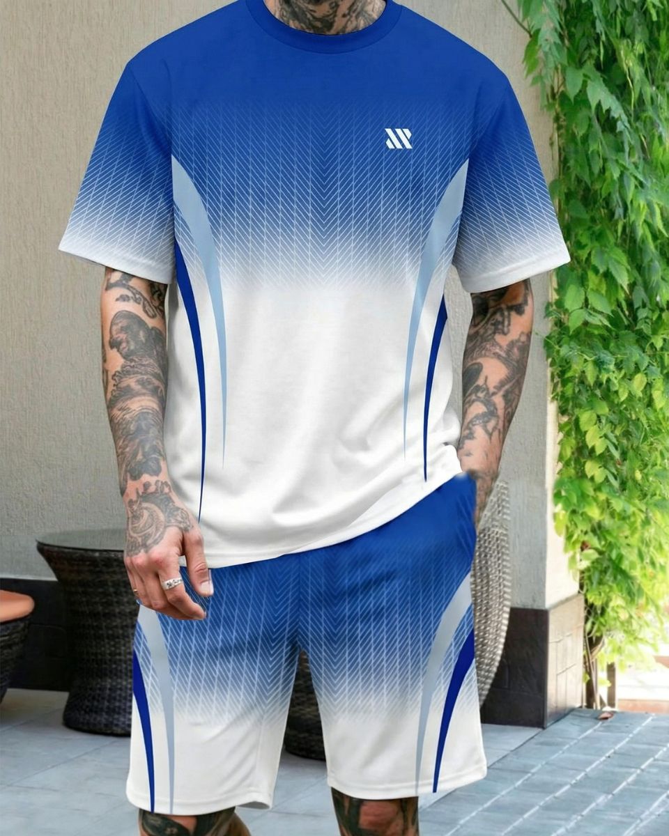 🔥 T-Shirt + Spodenki z Gradientem. Komfort i Styl na co dzień