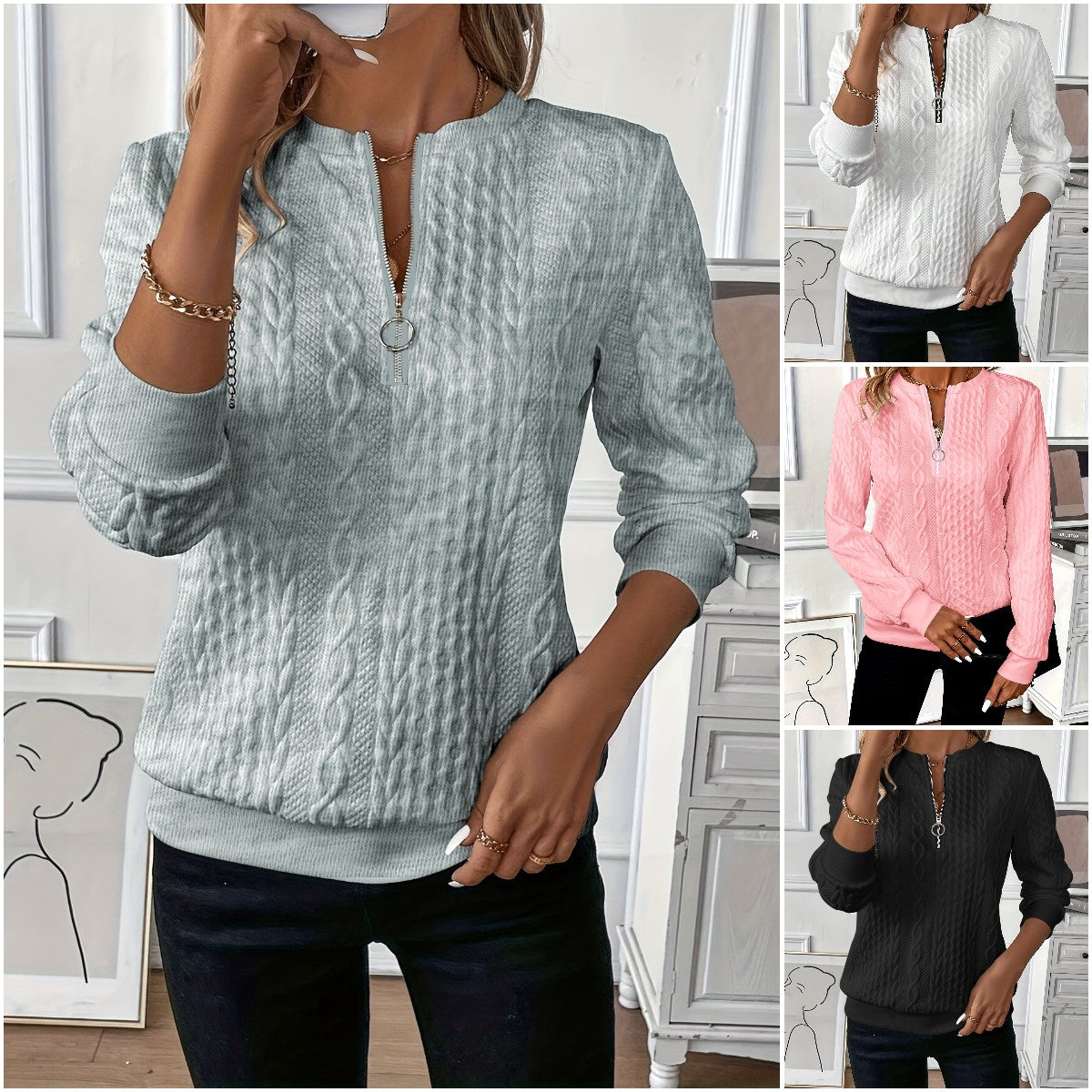🎀🎀【S-2XL】 Nowy jesienny i zimowy rozpinany sweter damski