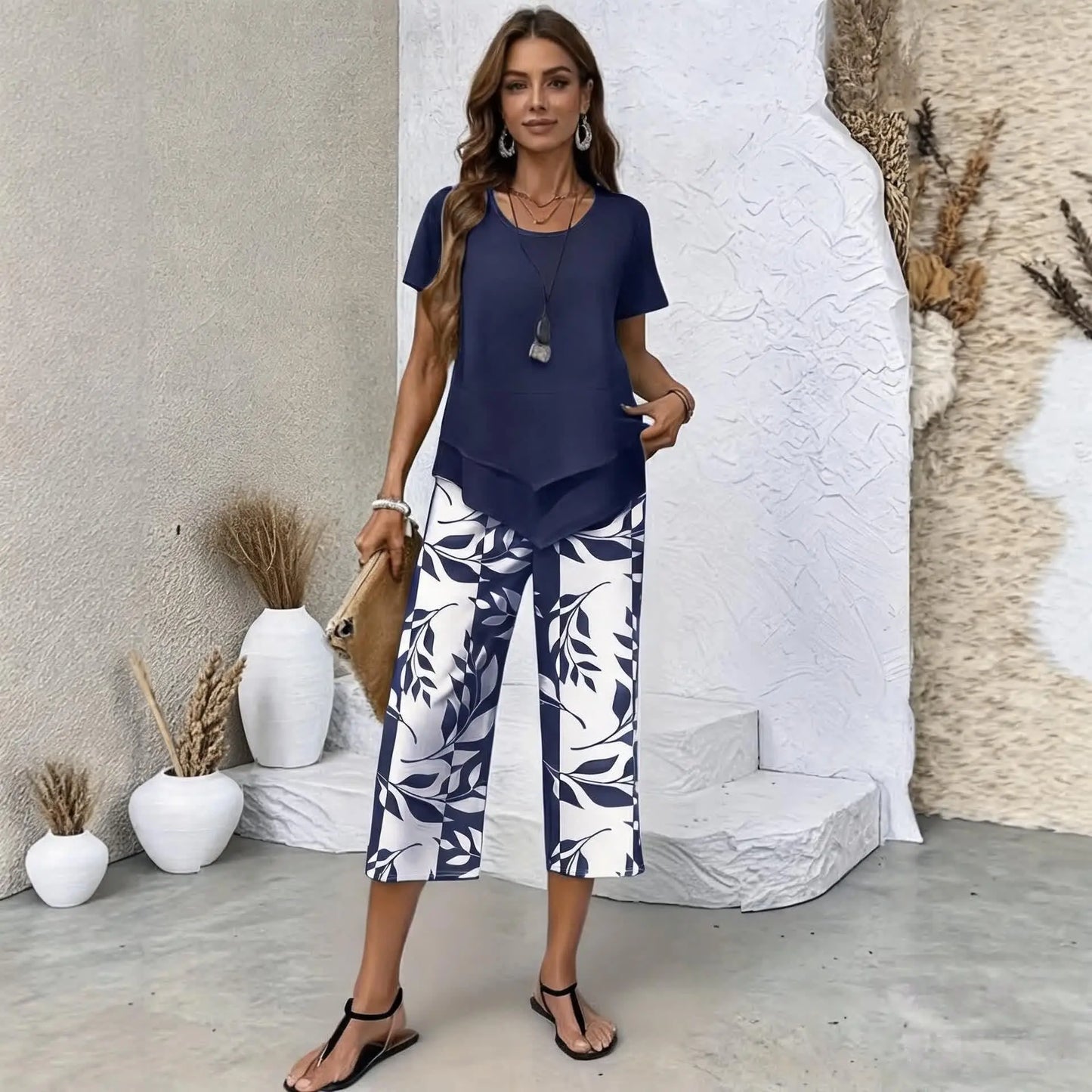 【S-5XL】VERDALISSE | Fresh Breeze kétrészes szett | Könnyed és elegáns, többszínű nyári szett