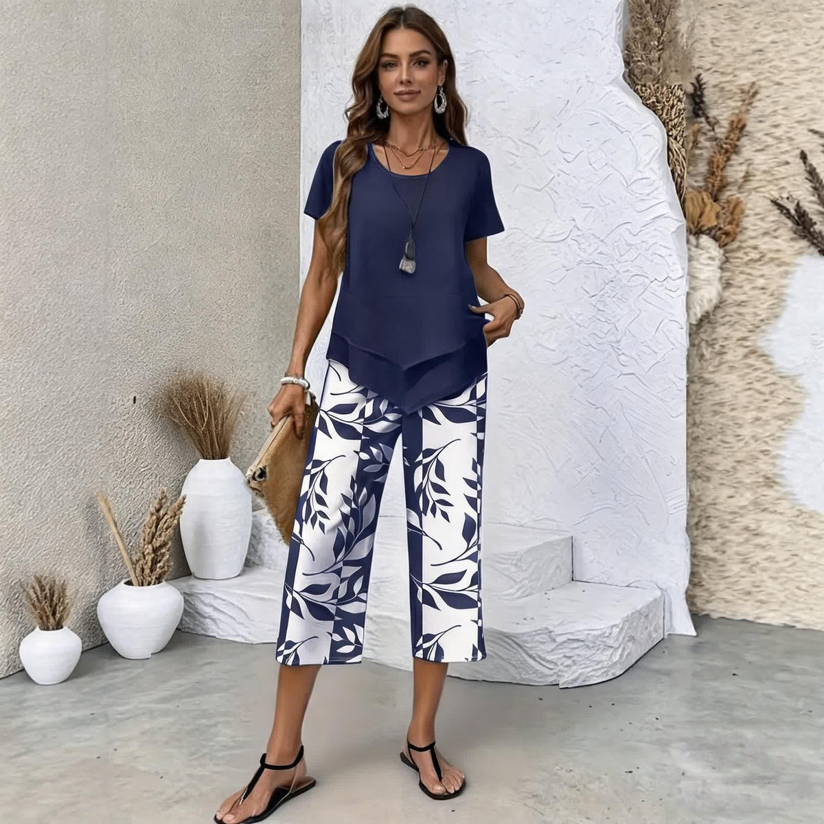 【S-5XL】| Dvodelni komplet Fresh Breeze | Lahek in eleganten, večbarven poletni komplet