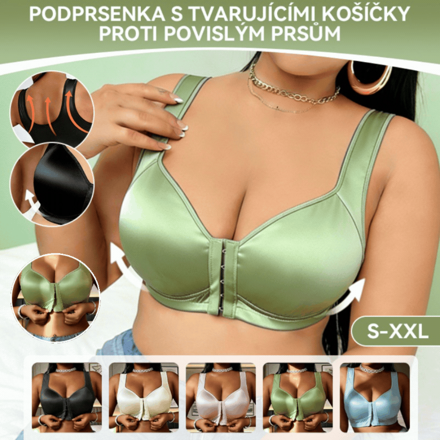 😍👙【3 sztuki】【40-100 kg】Biustonosz push-up dla kobiet plus size, bez fiszbin, zapinany z przodu, zapobiegający zwiotczeniu