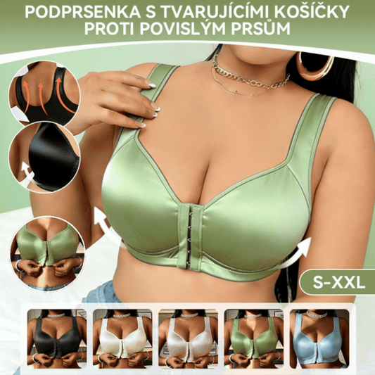 😍👙【3 sztuki】【40-100 kg】Biustonosz push-up dla kobiet plus size, bez fiszbin, zapinany z przodu, zapobiegający zwiotczeniu