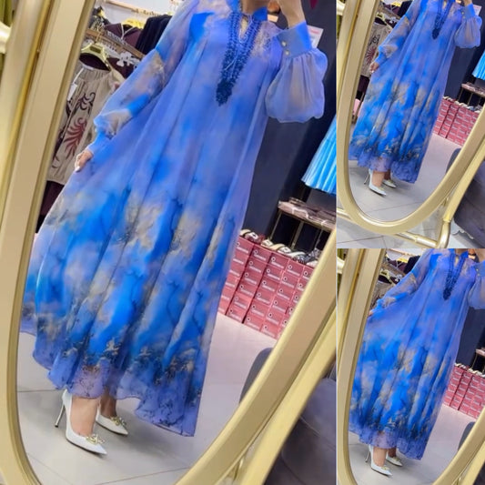 😎💃Produse noi de vară💥【S-5XL】Rochie largi din sifon de marime mare | Confortabil și respirabil, foarte potrivit pentru vară