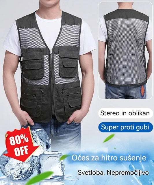 🔥🔥Funkcionalni brezrokavnik z več žepi【XL-4XL】