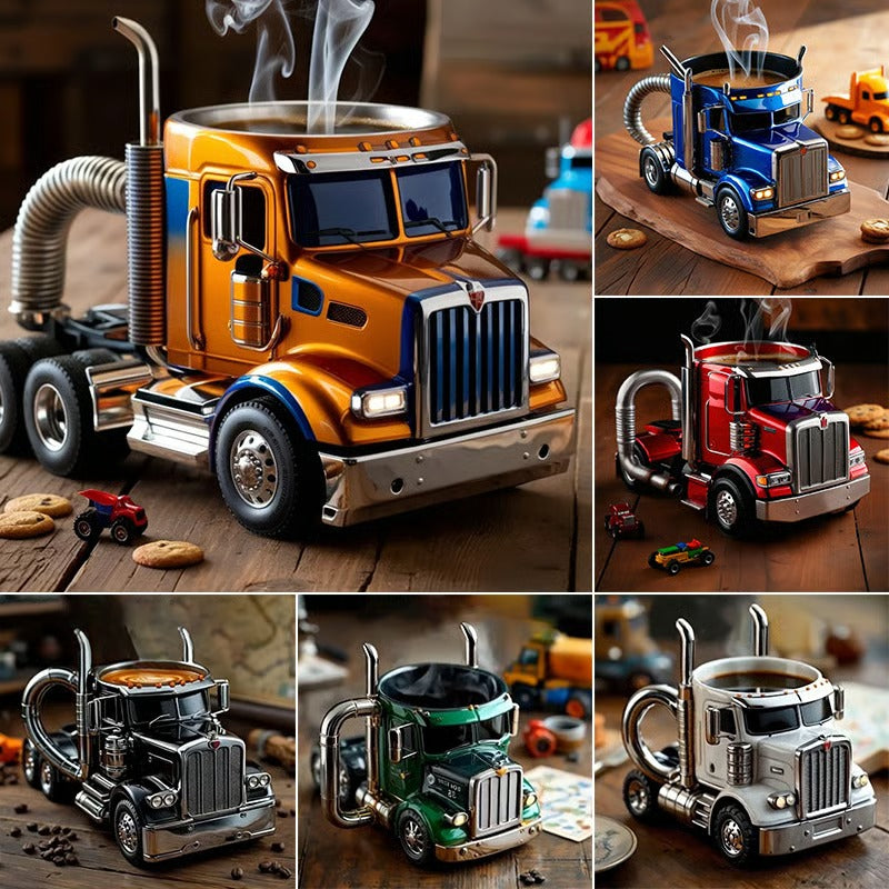 🚛 Ceașcă de cafea lucrată manual, în formă de camion