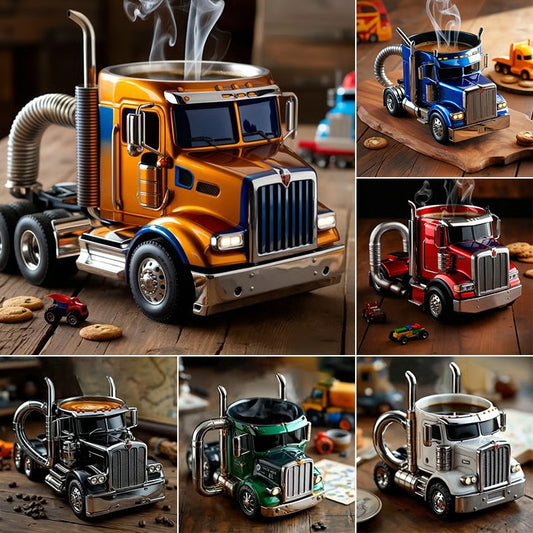 🚛 Ceașcă de cafea lucrată manual, în formă de camion