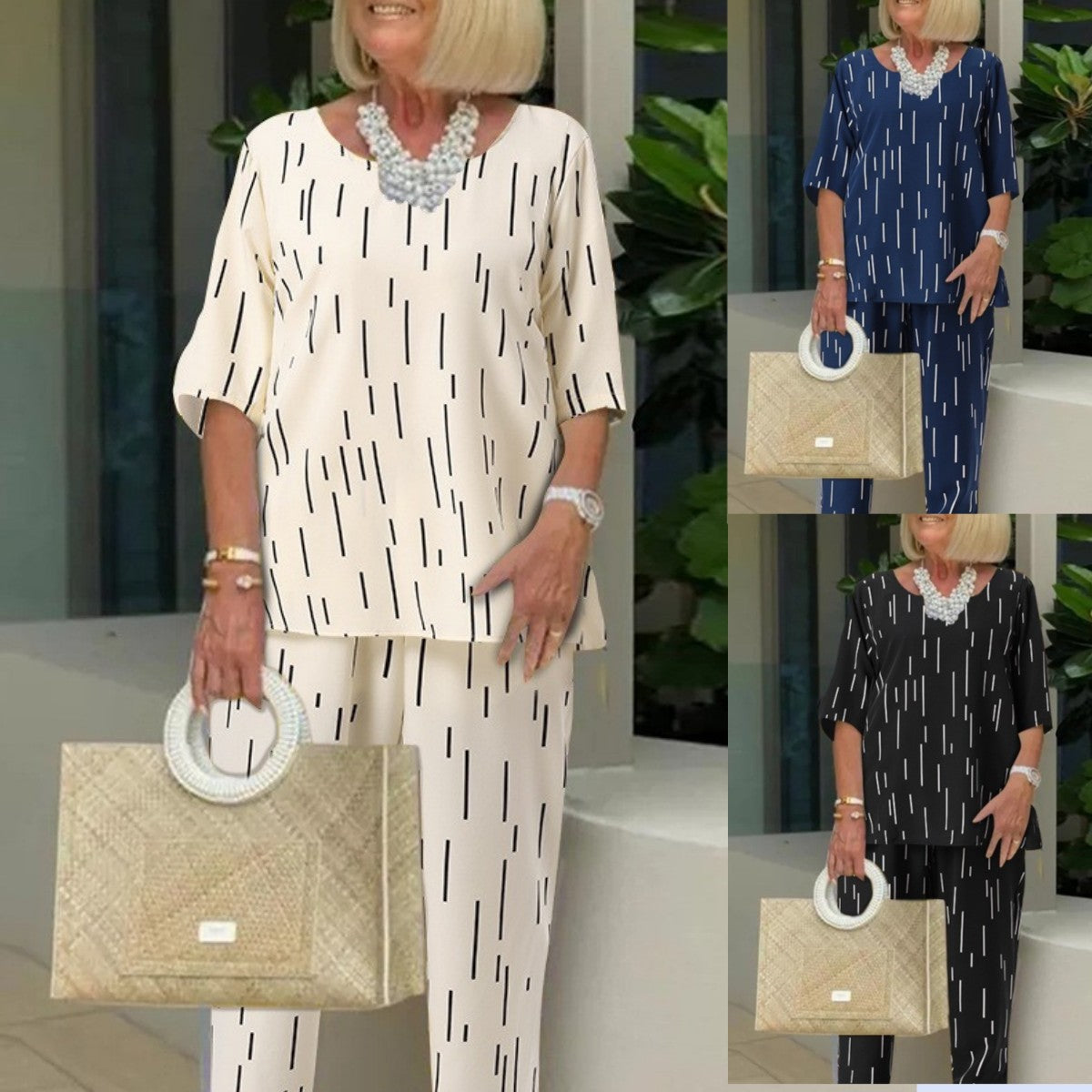 🔥✨【Mânecă scurtă + pantaloni】👚👖【S-5XL】2026 vară nou de înaltă calitate la modă confortabil costum casual de damă