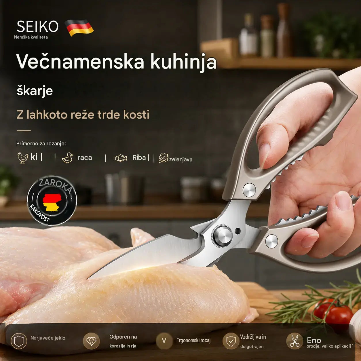 🔥Nova izboljšava🍖 Večnamenske, visokozmogljive kuhinjske škarje ✂️👨‍🍳