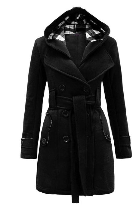 ✨ 【Visoka kakovost】【S-3XL】 Ženska topla jakna s kapuco srednje dolžine