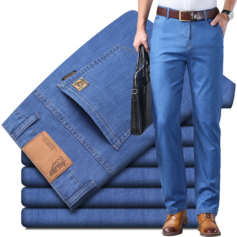 💥【60-110KG】👖  Egyszerű, laza és sokoldalú plus size férfi farmernadrágok