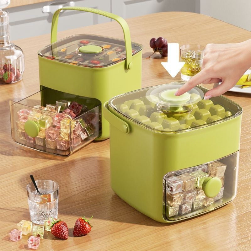 💞Több mint 50 000 eladott darab! 💥🥤🧊 50% kedvezmény! Jégkockakészítő tároló funkcióval: egyszerre 48 jégkockát készít, szivárgásmentes fedél 🏖️✅