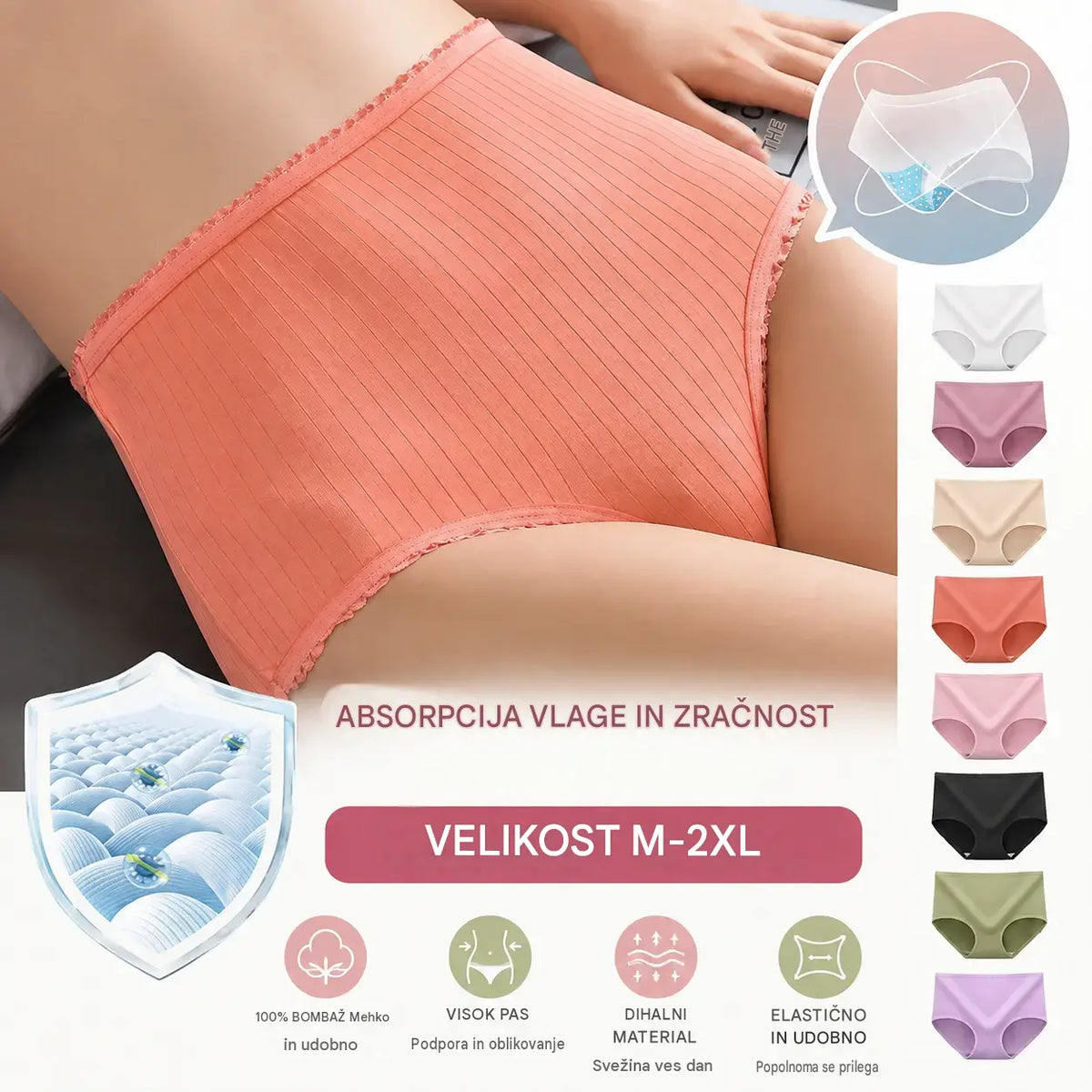 💖(8 kosov) Zadnji dan s 50% popustom: Vodoodporne antibakterijske hlačke z visokim pasom