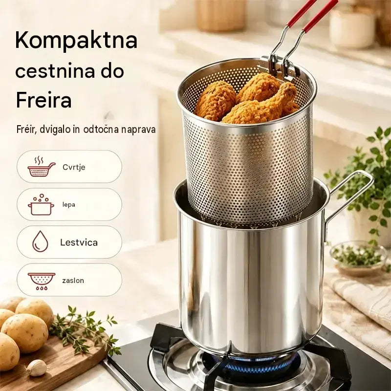 🔥 ZADNJI DAN! -50% | Večnamenski cvrtnik 304 | Enostavno, hitro in brezskrbno kuhanje 🍳