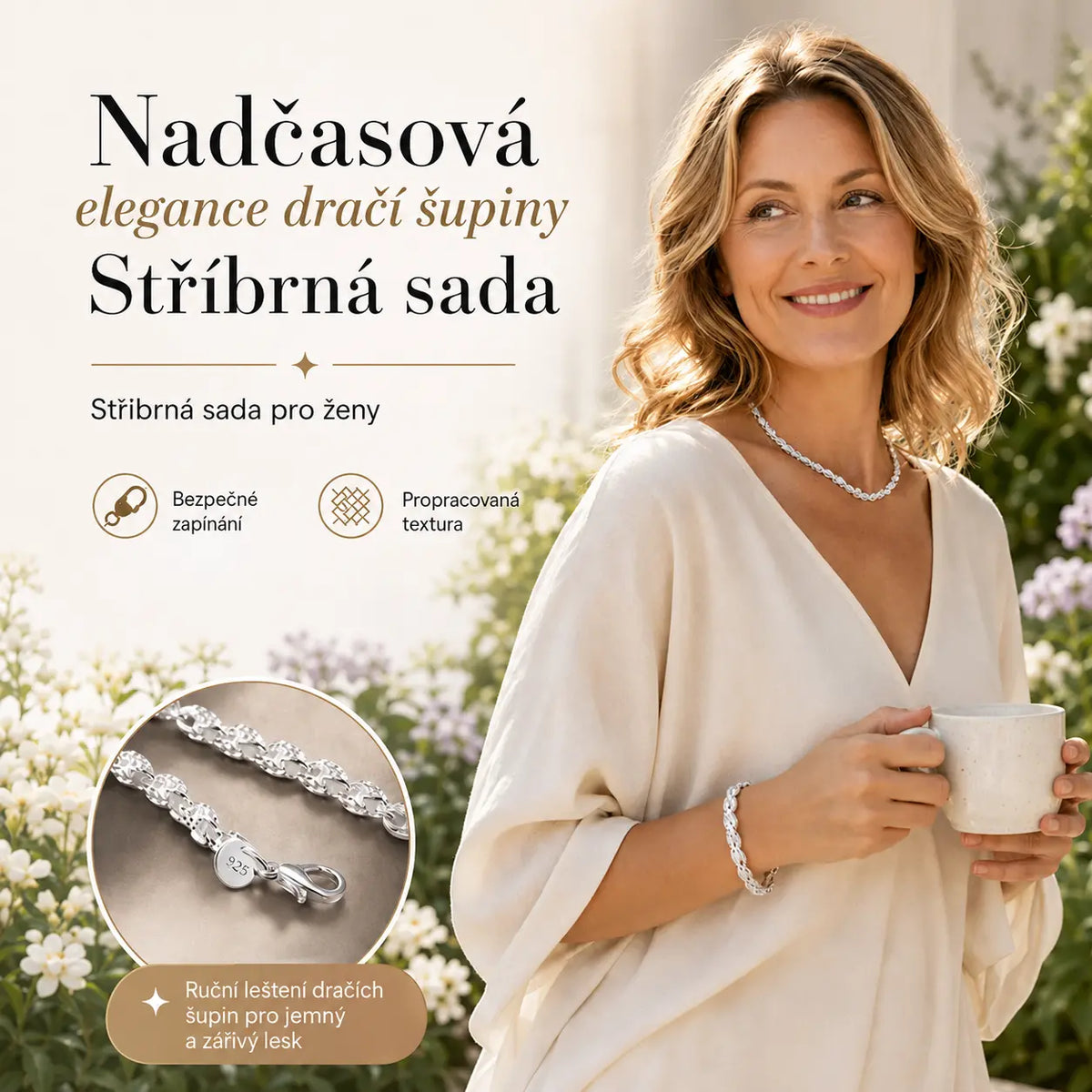 ✨💖Náhrdelník + náramek💖Sada módních šperků🍃