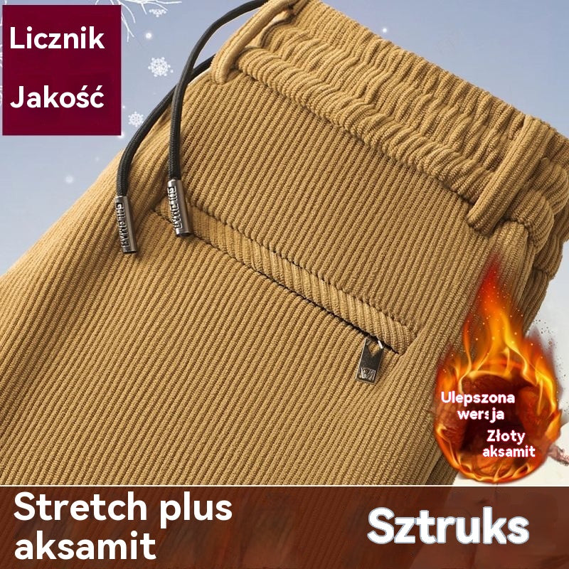 【M-5XL】Jesień i zima, aksamitne i aksamitne spodnie dresowe męskie, luźne spodnie casualowe