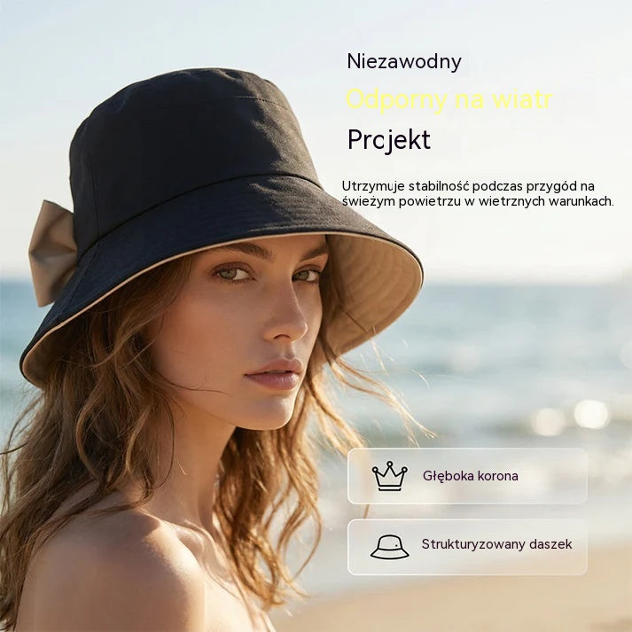🎀🎀 50% taniej 👒 | Czapka retro z kokardą: składana i przewiewna, niezbędnik na lato.