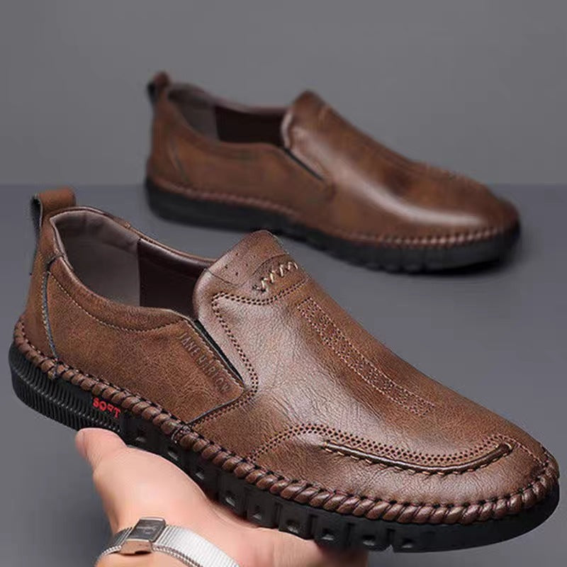 👞【39-44】2026 nowe męskie oryginalne skórzane buty casualowe miękka podeszwa antypoślizgowe oddychające skórzane buty