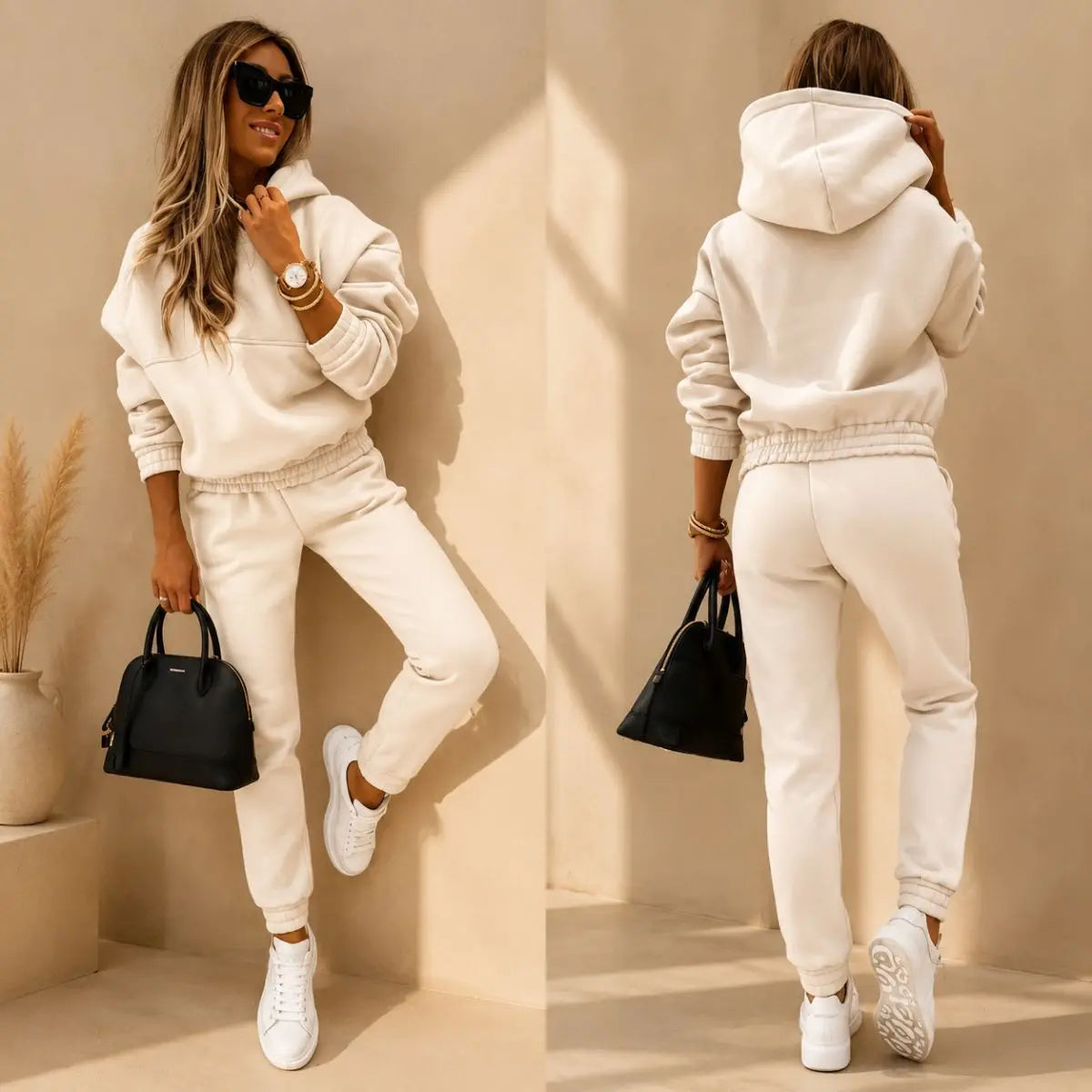 🍁【Kup jeden, a drugi dostaniesz gratis】🍂 Elegancki, dwuczęściowy komplet sportowy z długim rękawem, swobodny, stylowy i wygodny, idealny do codziennego noszenia na świeżym powietrzu.