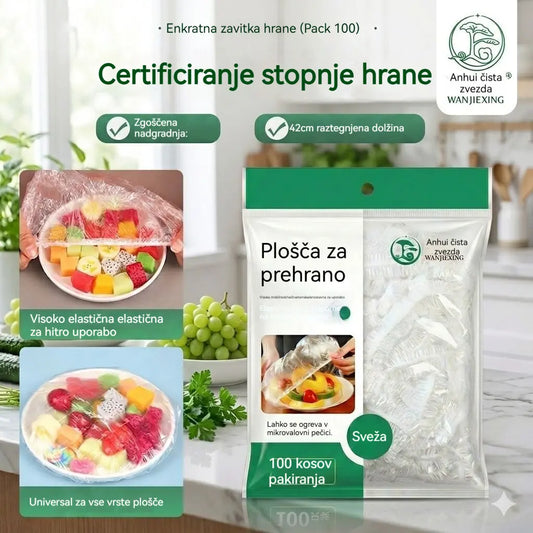 ⏳50 % popust 🔥Večnamenski elastični pokrovi (100 kom): Raztegnejo se in prilegajo vsaki obliki posode ali sadja