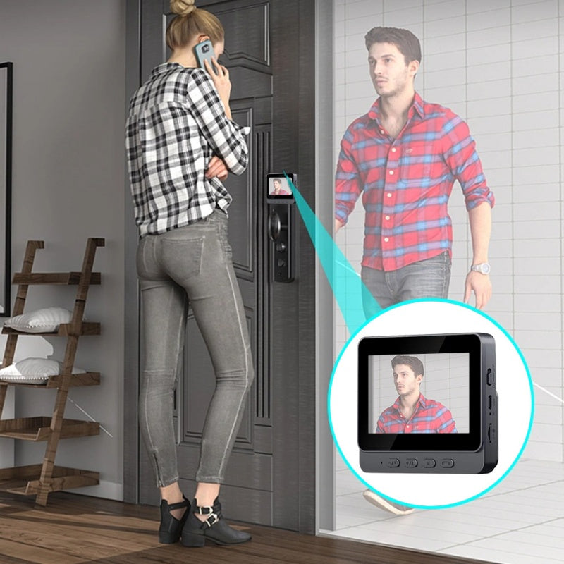 🔥 Bezprzewodowa kamera dzwonkowa: 1080P, kąt widzenia 170°, ekran 4,3 cala, wodoodporność IPX65, tryb nocny