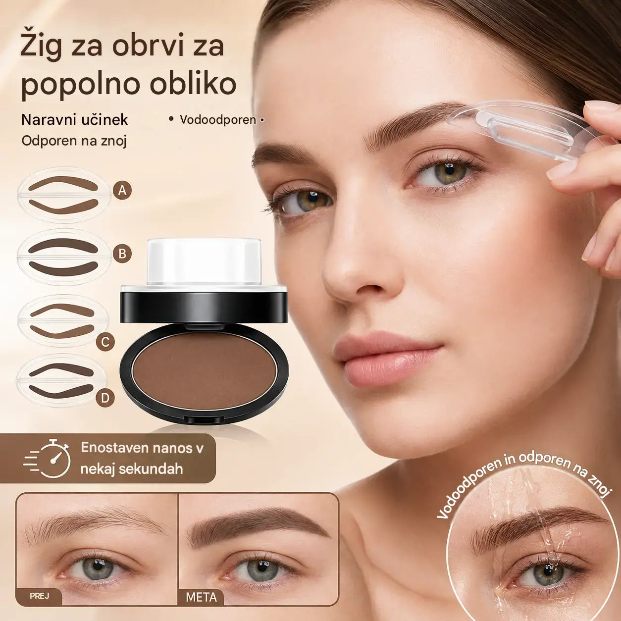 1 kos 21 evrov ✍️Puder za obrvi v prahu, dolgo obstojen, vodoodporen in odporen na znoj, neverjetno orodje za oblikovanje obrvi.