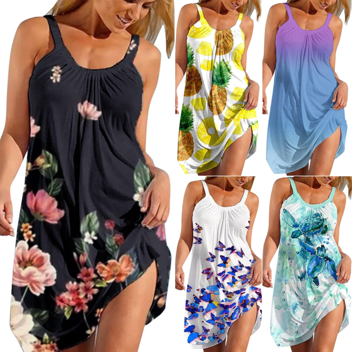 💟【Vroča razprodaja】👗 Nova ležerna potiskana črtasta obleka