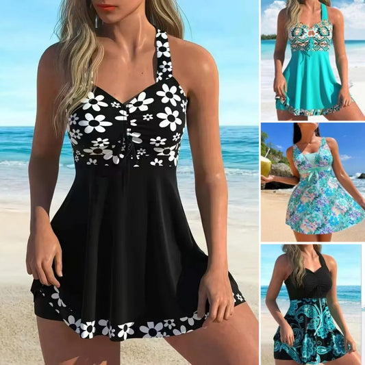🏖️👙🌴【S-6XL】Costum de baie stilat plus size cu imprimeuri