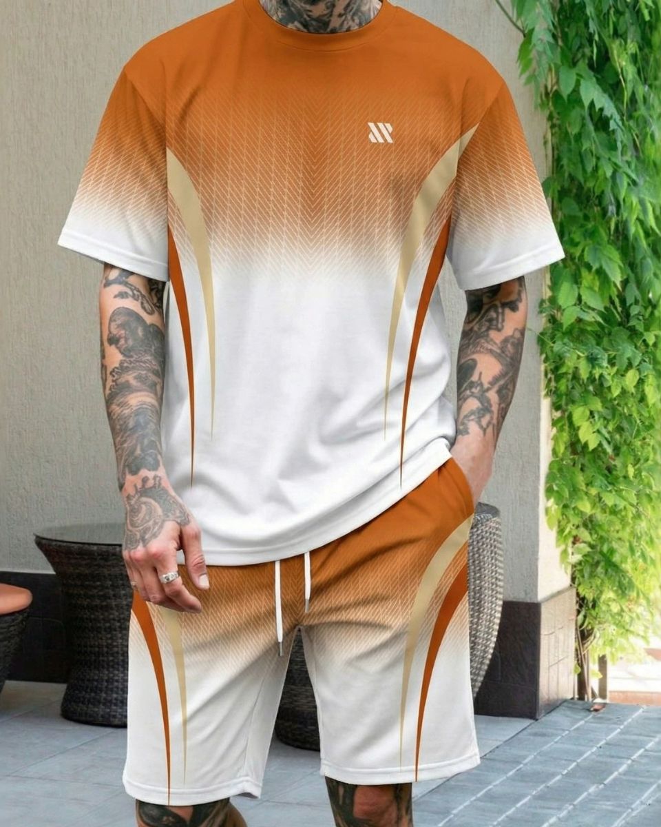 🔥 T-Shirt + Spodenki z Gradientem. Komfort i Styl na co dzień