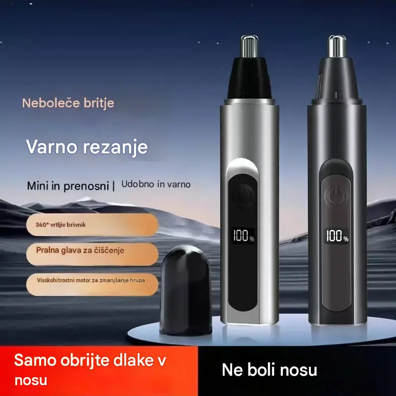 Profesionalni prirezovalnik za nos in ušesa z LED zaslonom, ki želijo hitro urediti nosne dlačice