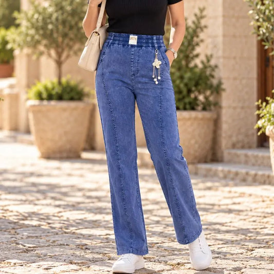 🏆👖【S-4XL】Női, magas derekú, sztreccs farmernadrág