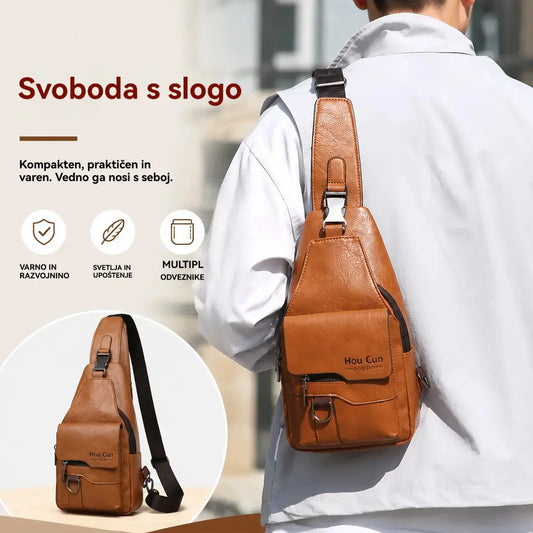 🎒 Vodoodporna torba za čez ramo iz pravega usnja v retro slogu: nepogrešljiv kos za vsakodnevno potovanje.