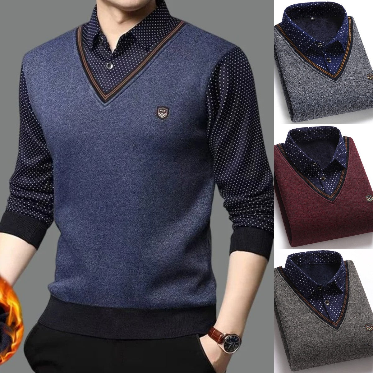 👔 [M-4XL] Nowa męska aksamitna koszula dzianinowa na jesień/zimę