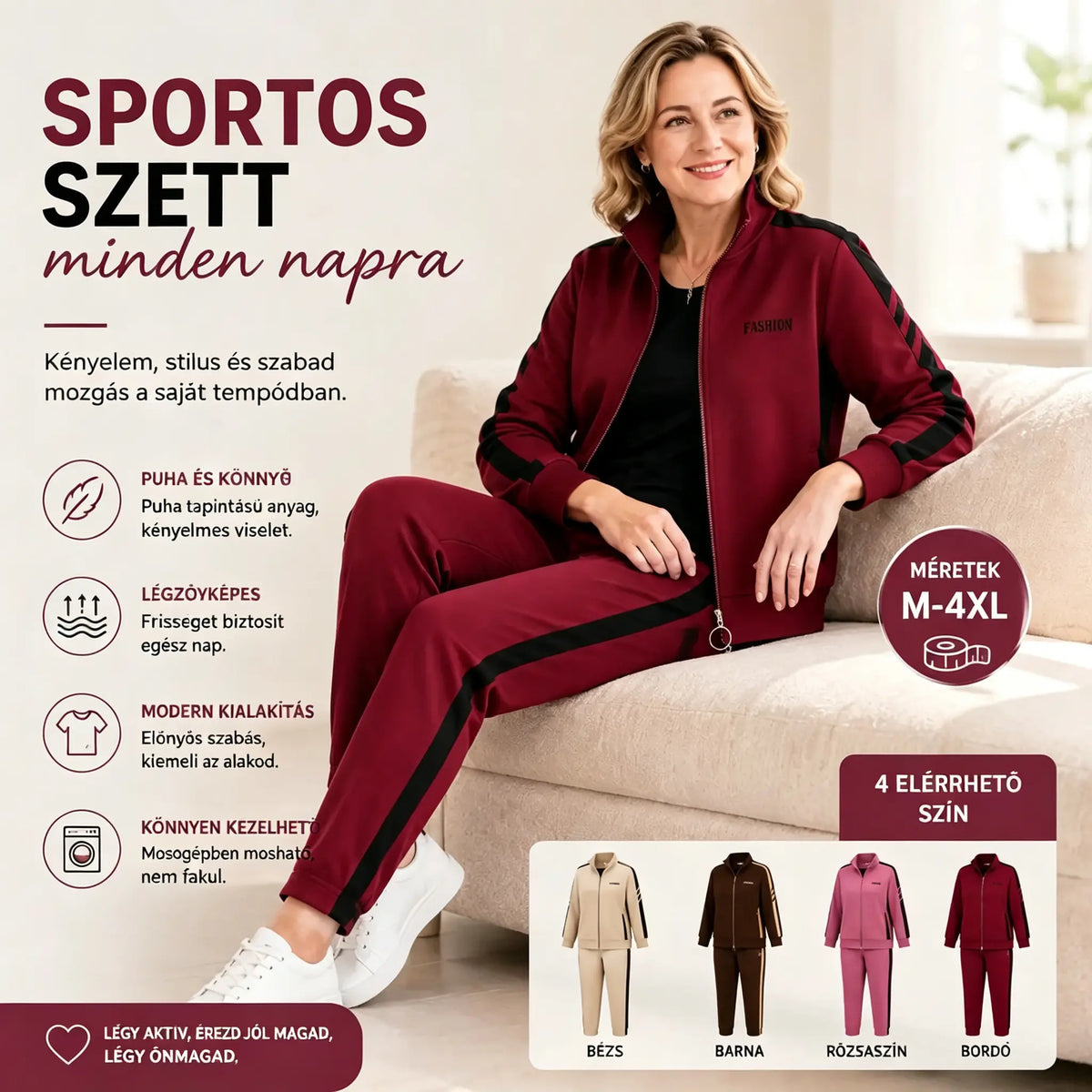 🔥【50% kedvezmény】🔥【M-5XL】【Dzseki + Nadrág】😍 Új, hétköznapi őszi sportruházat-szett, nagy méretekben