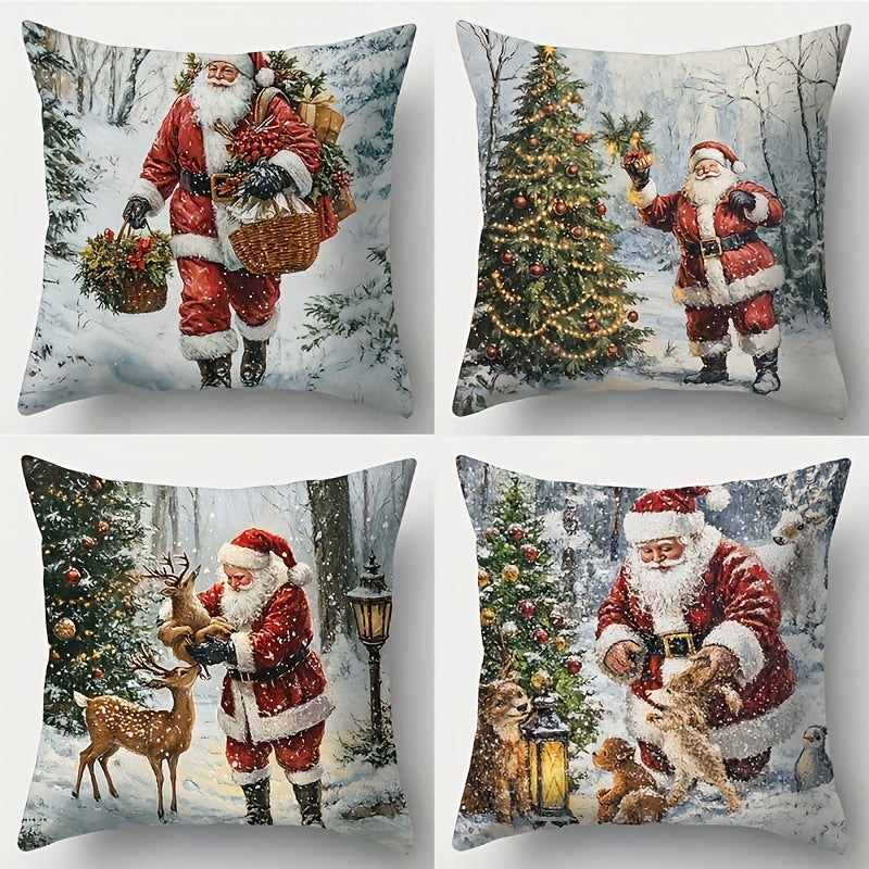 🎅🎄Jastučnica s božićnom tematikom 【Set od 4 dijela】