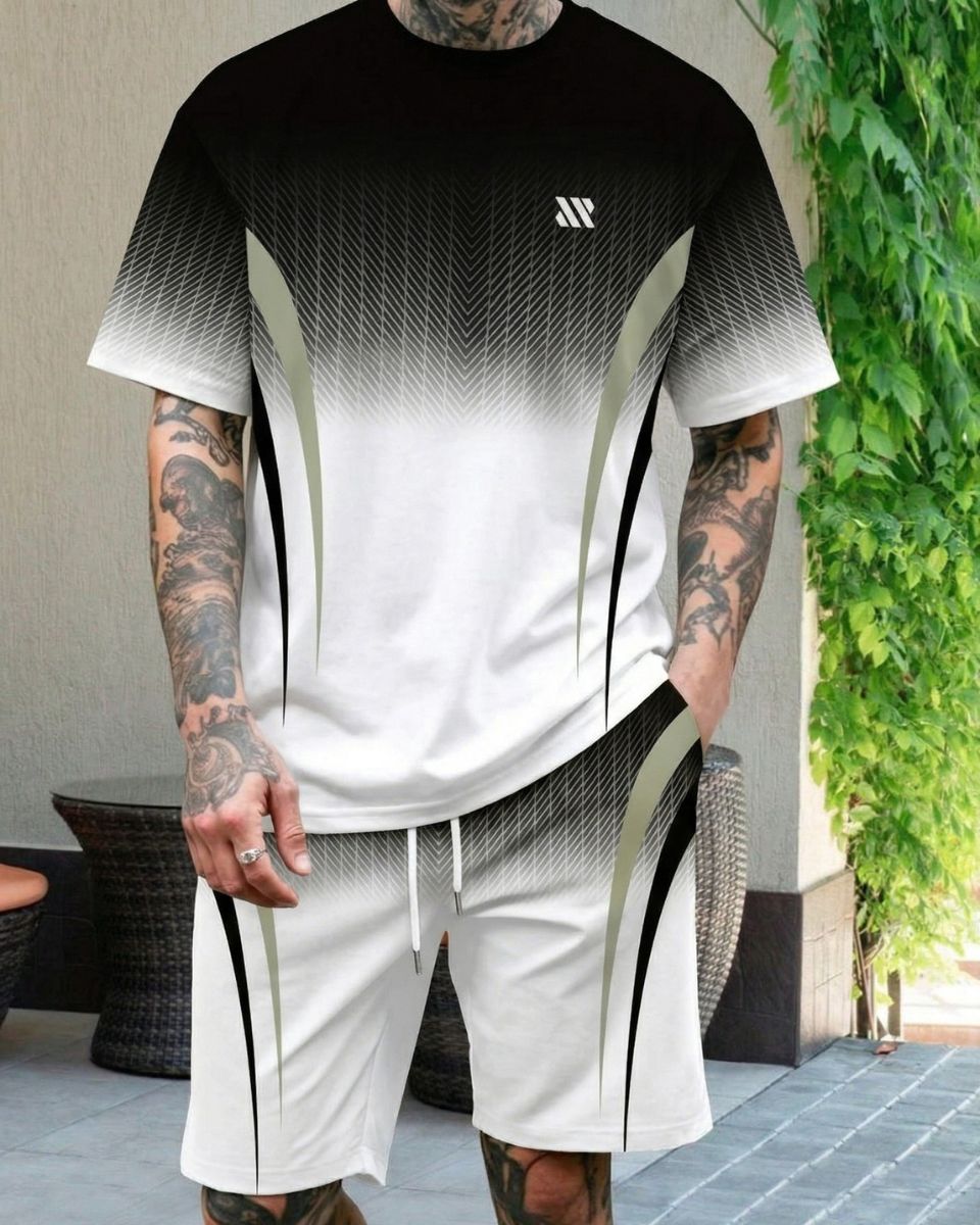 🔥 T-Shirt + Spodenki z Gradientem. Komfort i Styl na co dzień
