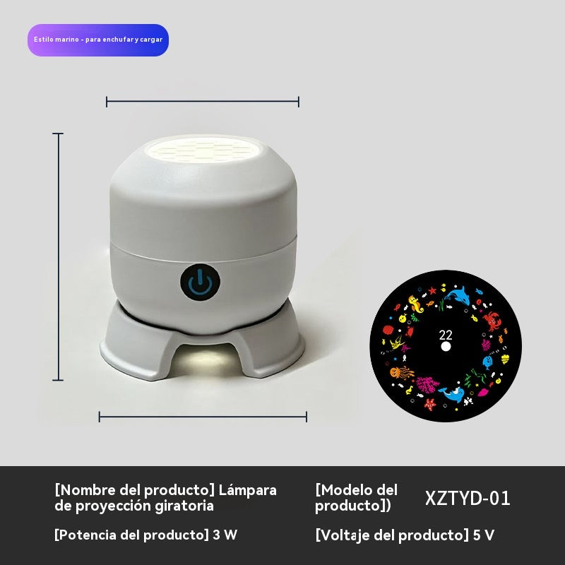 Dynamiczny, obrotowy projektor LED