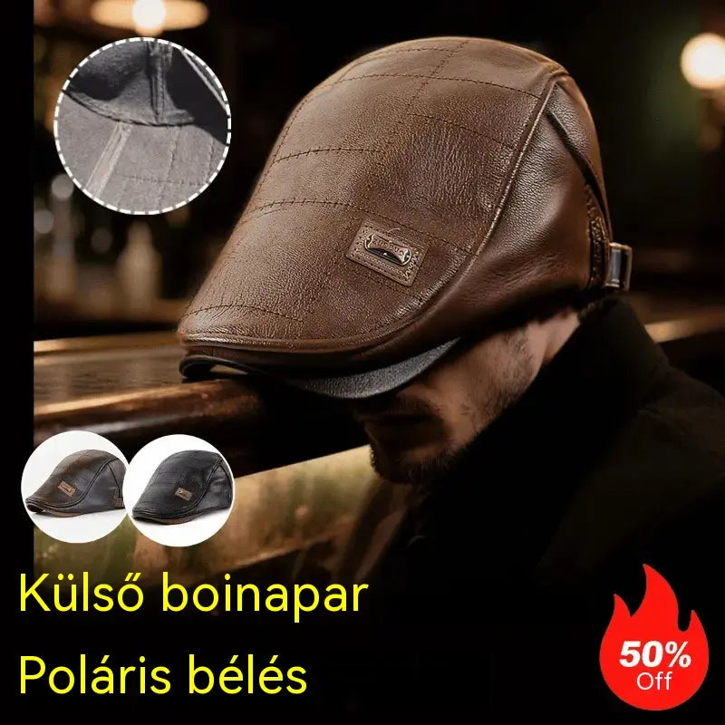 🔥 Retro stílusú, kiváló minőségű, természetes bőrű, mindenhez illeszkedő sapka